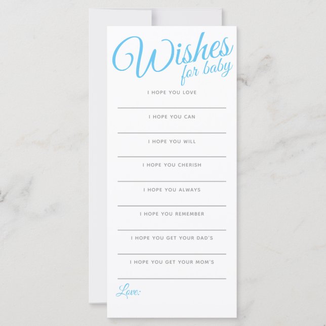 Carte Voeux pour bébé garçon, bleu, rayures, baby shower (Devant)