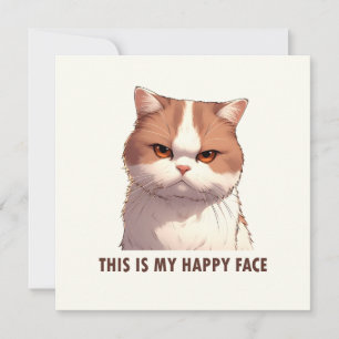 Carte Voici mon joyeux chat Moody Face