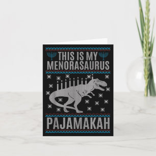 Carte Voici Mon Menorah-saurus Heureux Hanoukka Dinosaur