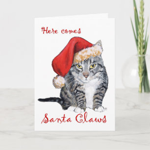 Carte Voici venir le Père Noël aux griffes !
