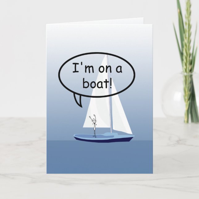 Carte Voilier Sailior Sur un bateau Drôle Salutation per (Devant)