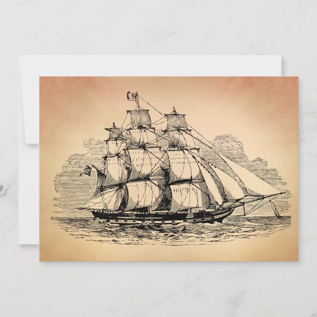 Carte Voilier vintage (Devant)