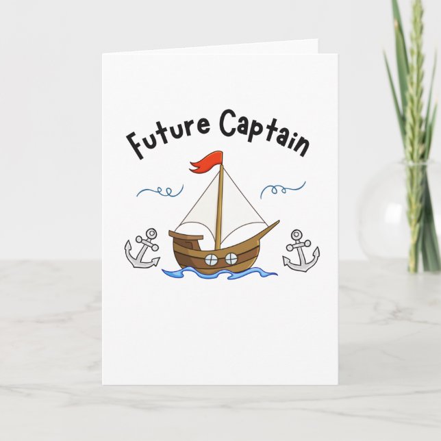 Carte Voilier Voilier Futur Capitaine Enfants (Devant)
