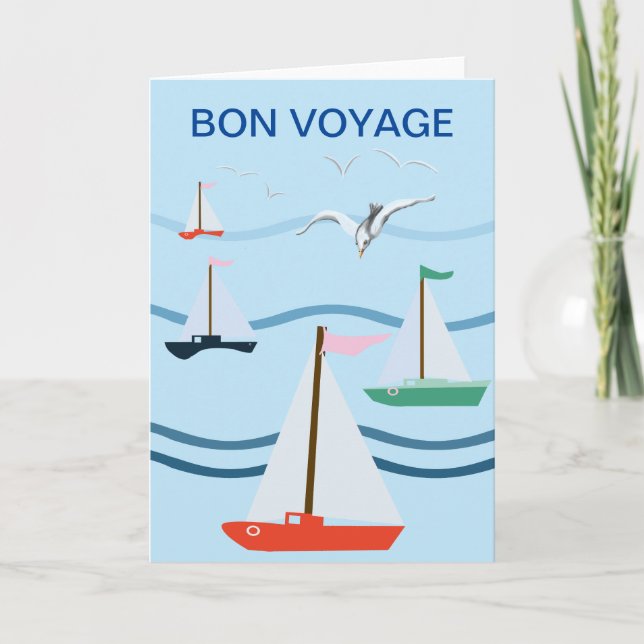 Carte Voiliers, mouettes, vagues de l'océan (Devant)