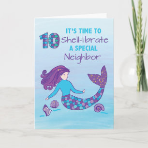 Carte Voisine 10e anniversaire Sparkly Look Mermaid