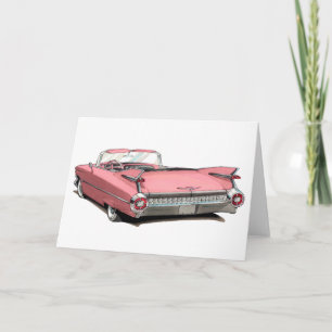 Carte Voiture 1959 rose de Cadillac
