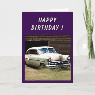 Carte Voiture abandonnée 1950 Anniversaire