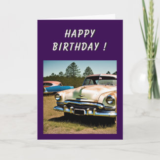 Carte Voiture abandonnée 1950 Anniversaire