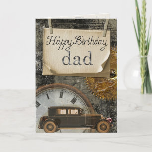 Carte Voiture Ancienne Classique Joyeux Anniversaire Pap