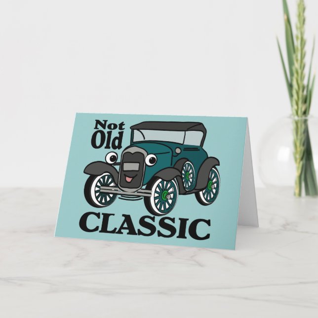 Carte Voiture Antique Anniversaire (Devant)