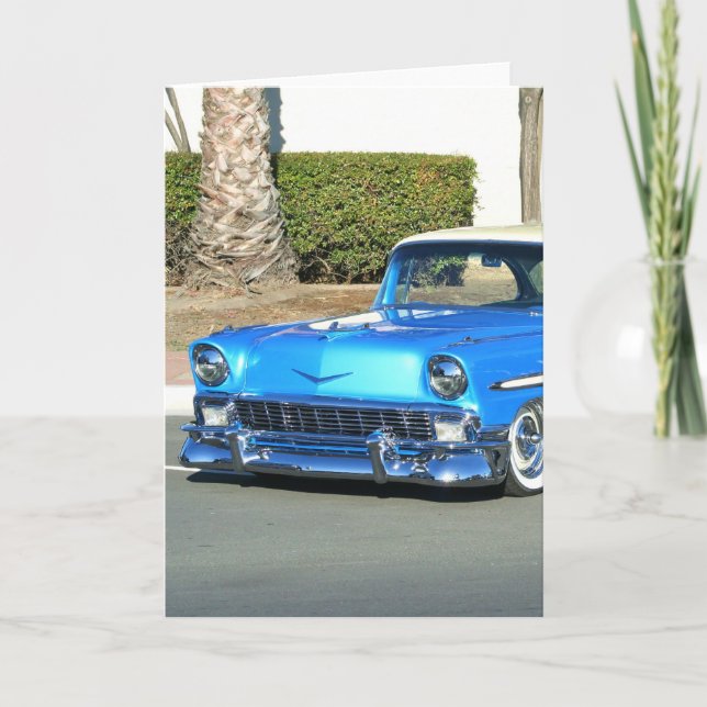 Carte Voiture bleue classique (Devant)