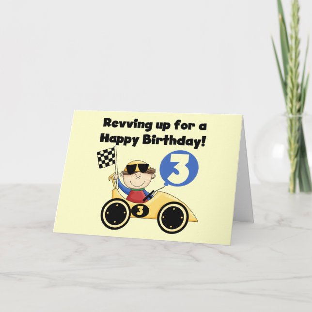 Carte Voiture de course Jaune 3e T-shirts et cadeaux d'a (Devant)