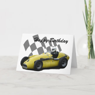 Carte Voiture de course vintage Joyeux anniversaire 5