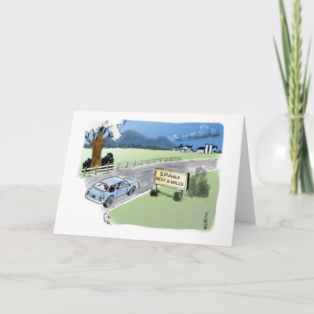Carte Voiture de dessin sur l'autoroute SPAM pour Joyeux (Devant)