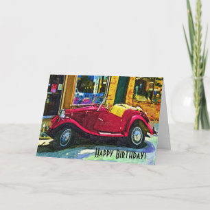 Carte Voiture d'Oldtimer de joyeux anniversaire