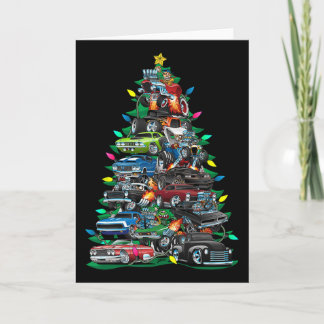 Carte Voiture Folie arbre de Noël! Voitures Musculaires 