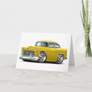 Carte Voiture jaune Chevy Belair 1955