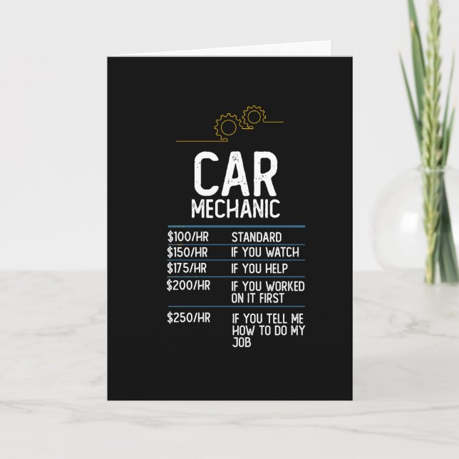 Carte voiture mécanique réparation garage drôle cadeau c (Devant)