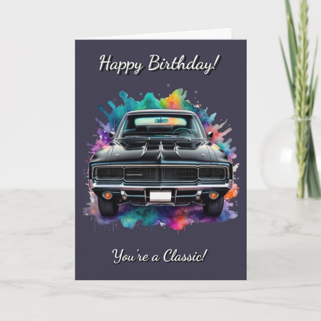 Carte Voiture Mopar classique Anniversaire (Devant)