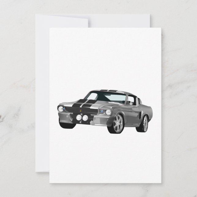 Carte Voiture Muscle Argent (Devant)