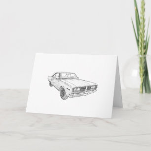 Carte Voiture musculaire Dodge Coronet Black and White 1