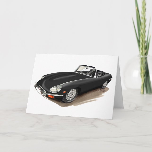 Carte Voiture noire de Jaguar XKE (Devant)