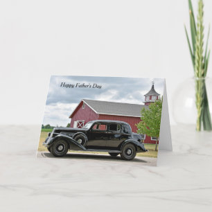 Carte Voiture noire vintage pour papa