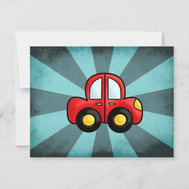 Carte voiture rouge vintage (Devant)