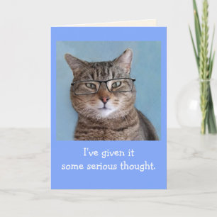 Carte Voiture sérieuse Chat Anniversaire