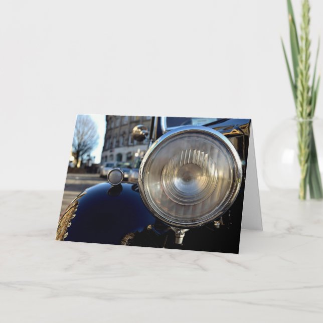 Carte Voiture Vintage Bleue (Devant)