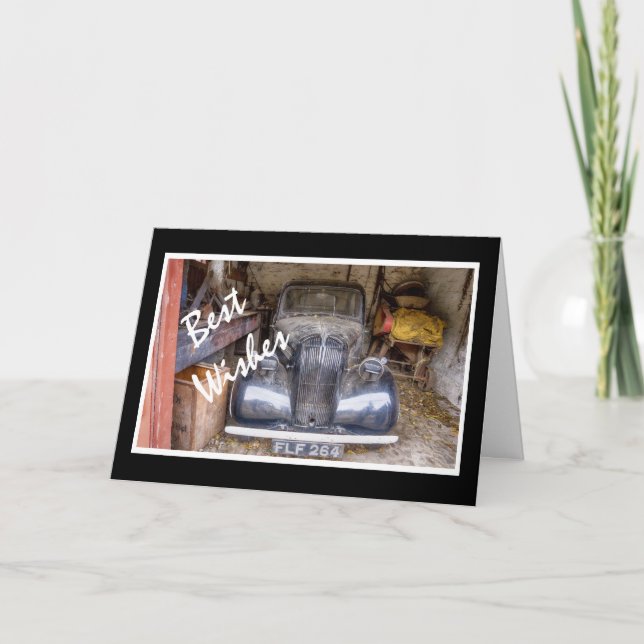 Carte Voiture Vintage En Garage (Devant)