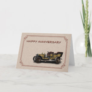 Carte Voiture Vintage Joyeuse Anniversaire