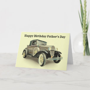Carte Voiture Vintage Modifier Texte Fête du Père Noël S