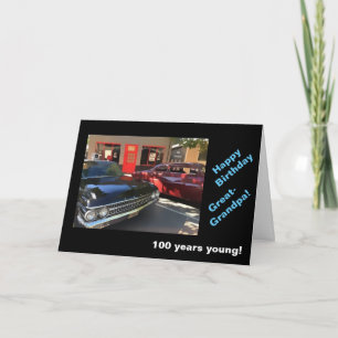 Carte Voitures vintage du 100e b-jour Great-grand-père