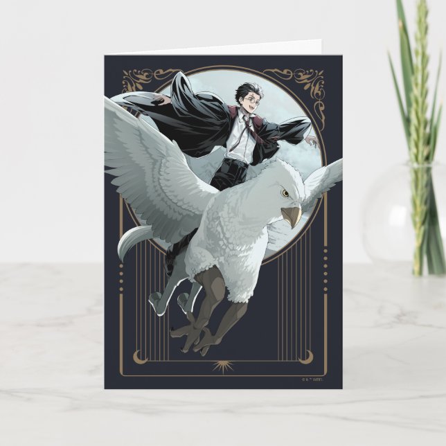 Carte Vol Anime HARRY POTTER™ avec Buckbeak (Devant)