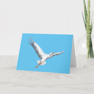 Carte volante à cigogne blanche