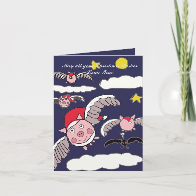 Carte Voler Père Noël Pig (Devant)