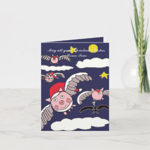 Carte Voler Père Noël Pig