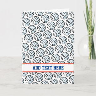 Carte Volley-ball Blanc Black Sports Team Couleurs Texte