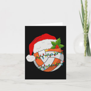 Carte Volley-ball Noël Santa Hat Femmes Hommes Tennis Lo