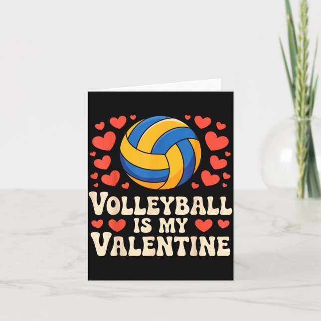 Carte Volleyball Is My Valentine Romantic Valentines Day (Devant)