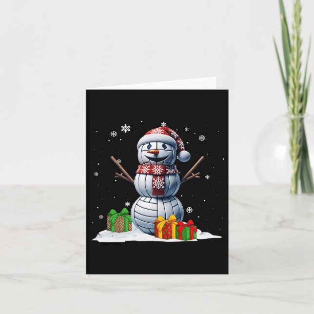 Carte Volleyball Snowman Hommes Garçon Noël Volleyball P (Devant)