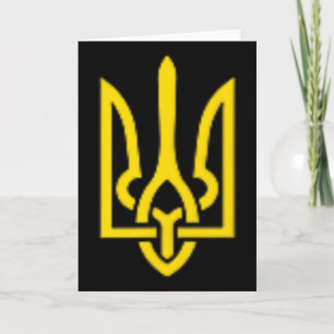 Carte Volodymyr Zelensky Blason de l'Ukraine Tryzub