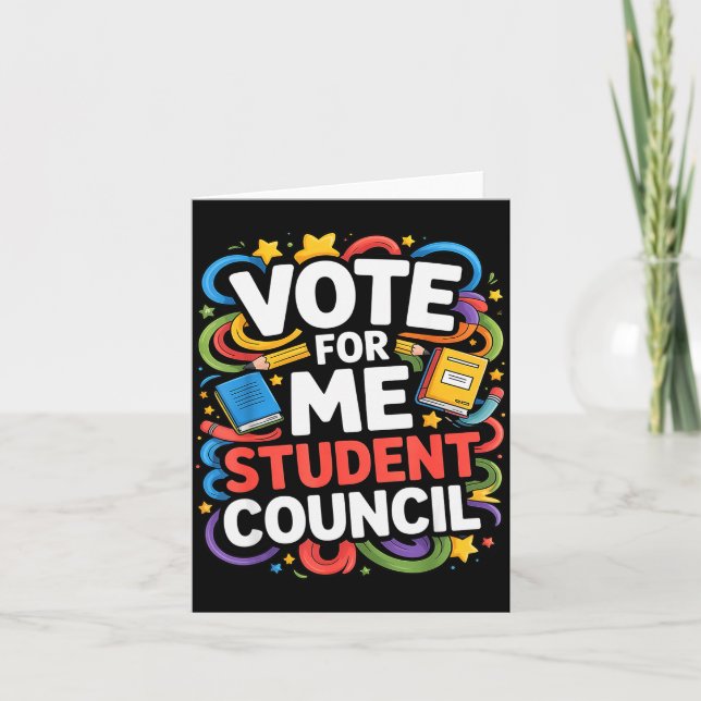 Carte Vote For Me Student Council Great Vibes School Ele (Devant)