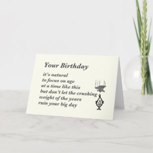 Carte Votre anniversaire - un poème d'anniversaire amusa