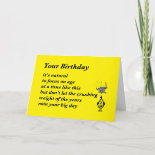 Carte Votre anniversaire - un poème drôle d'anniversaire
