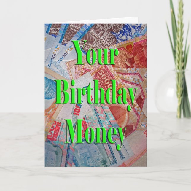 Carte Votre argent d'anniversaire (Devant)