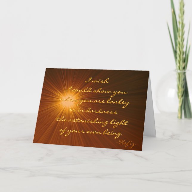 Carte Votre citation étonnante de Hafiz de lumière…. (Devant)
