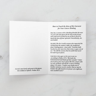 Carte Votre guérison du cancer est une touche