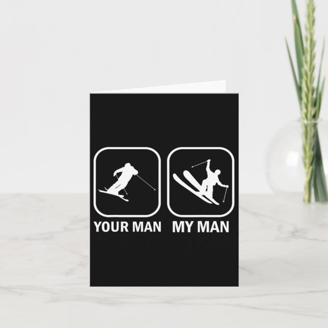 Carte Votre Homme Mon Homme Drôle Biathlète Ski Tirer Sp (Devant)